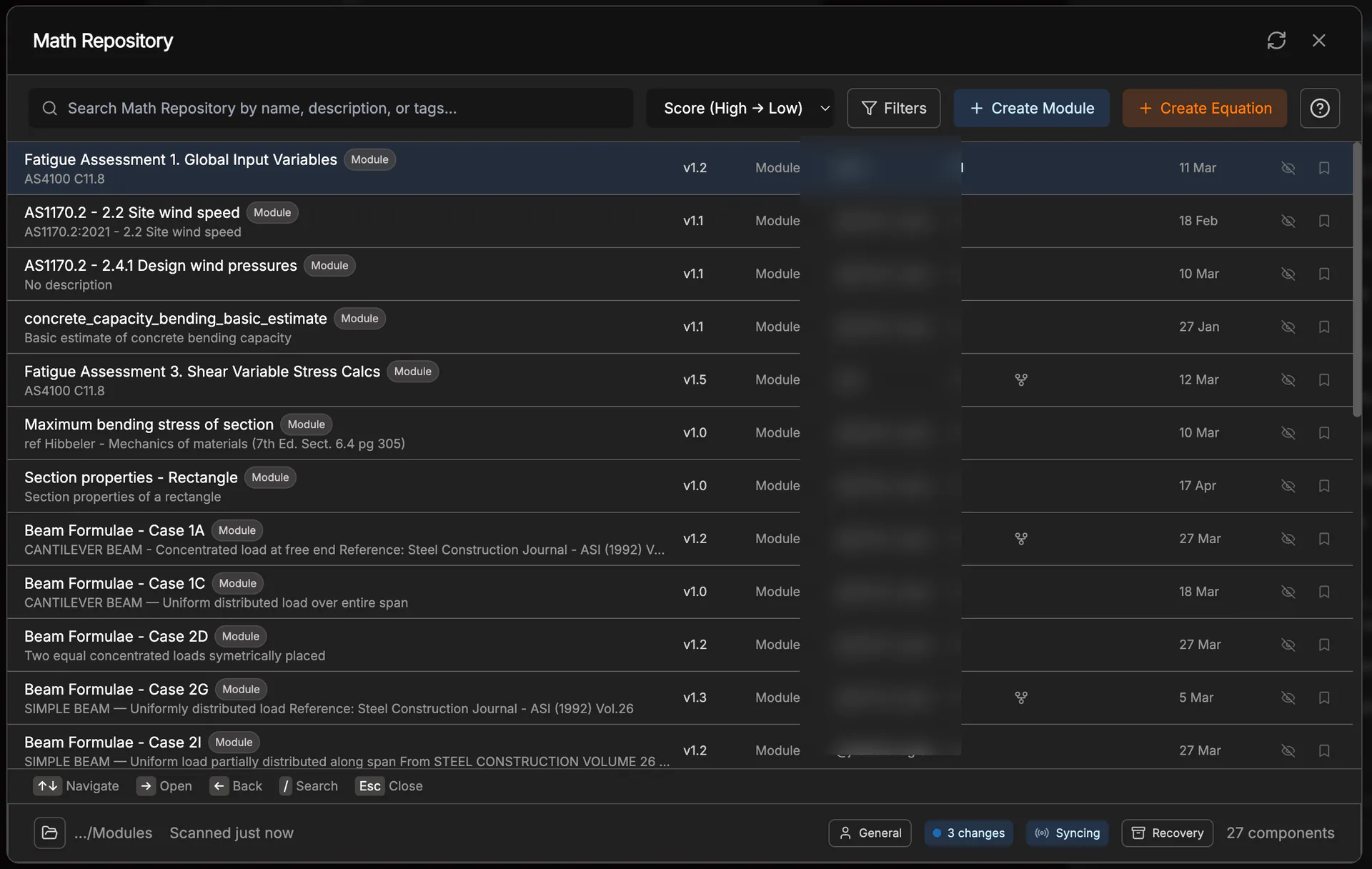 Redacted Modular MathDesk math repository listing reusable modules.